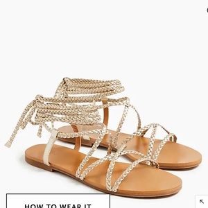 J Crew Factory braided lace-up sandals